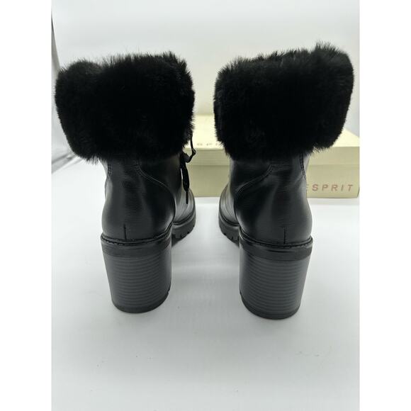 Esprit, Ember Faux-Fur Lug Sole Booties, Black Size 10M - Picture 5 of 12